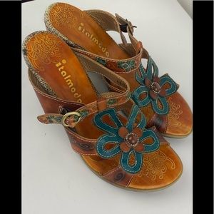 Italmoda Slip on Heel Sandals Made in Italy Sz 38